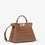 FENDI Peekaboo ISeeU Small Brown interlaced leather bag - Image 5